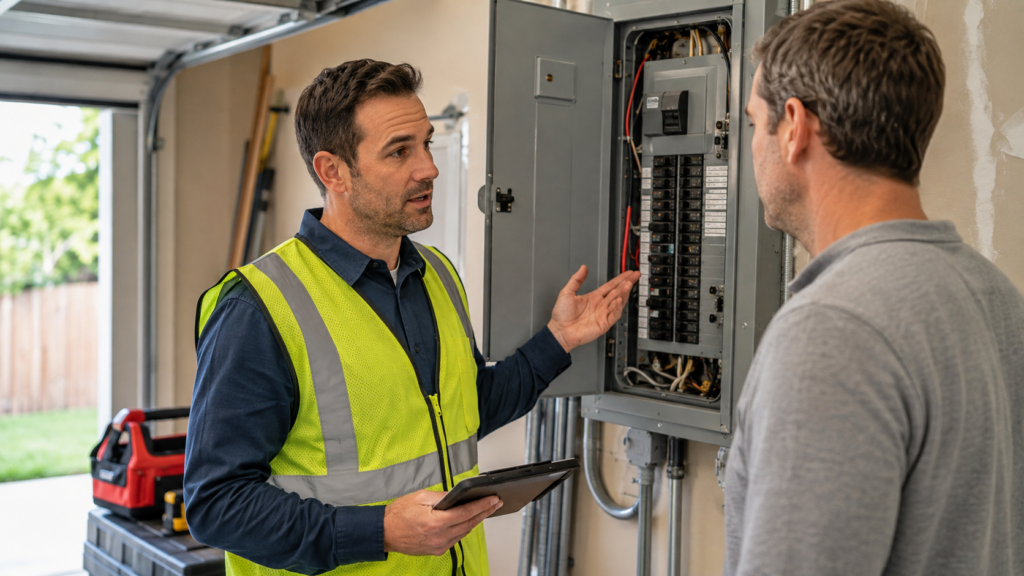 electrician quoting panel upgrade