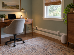 home office with new electrical outlets by tnt electric